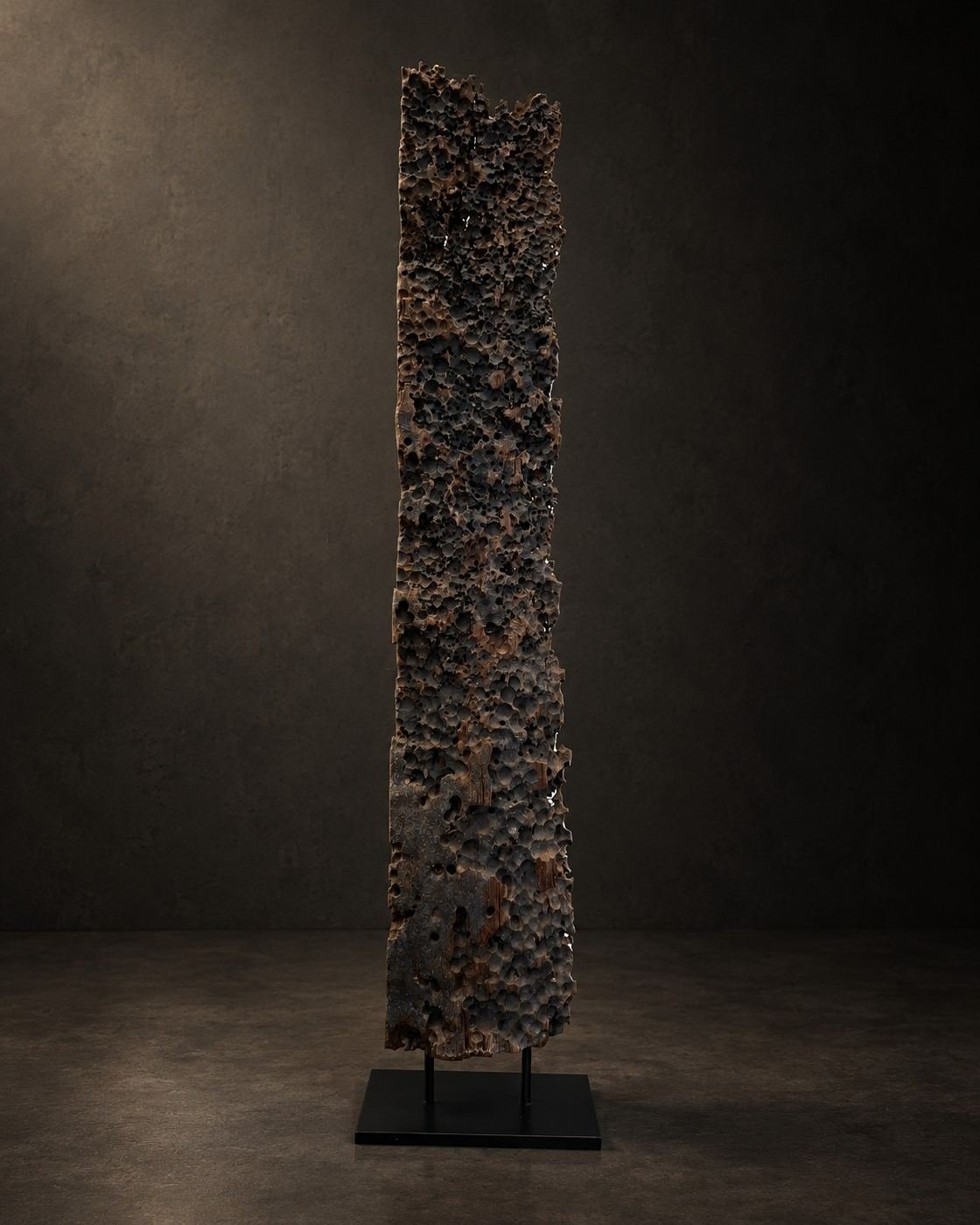 The Mahakam Archive I, naturally eroded reclaimed timber from the mahakam river, shown complete