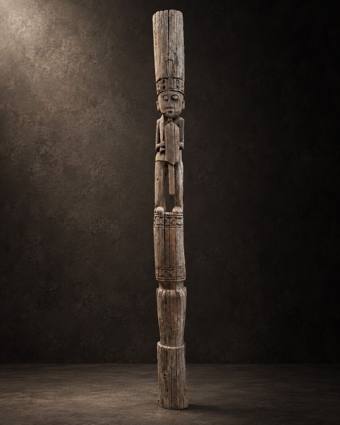 The Ancestor's Passage, carved wood, shown complete