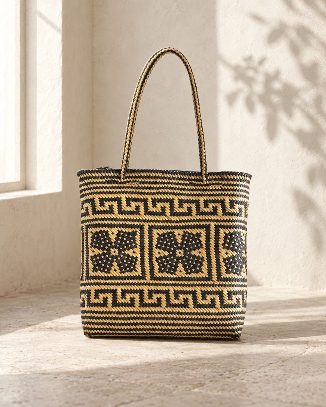 The Framed Weave, handwoven rattan, shown complete