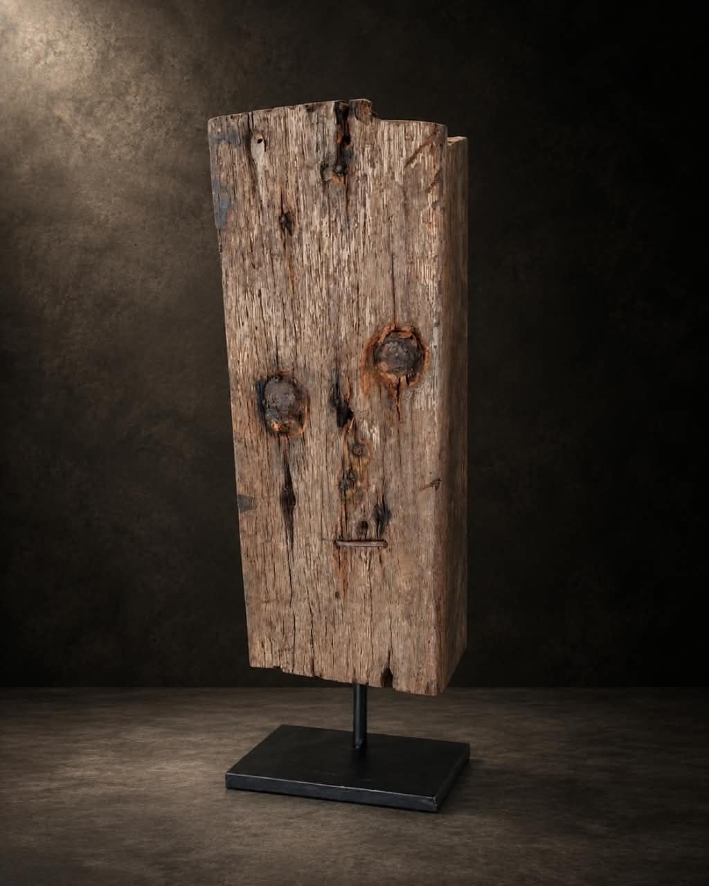 The Weathered Face, reclaimed timber, shown complete