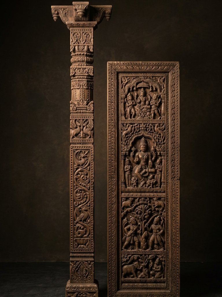 Carved objects from Borneo, complete view