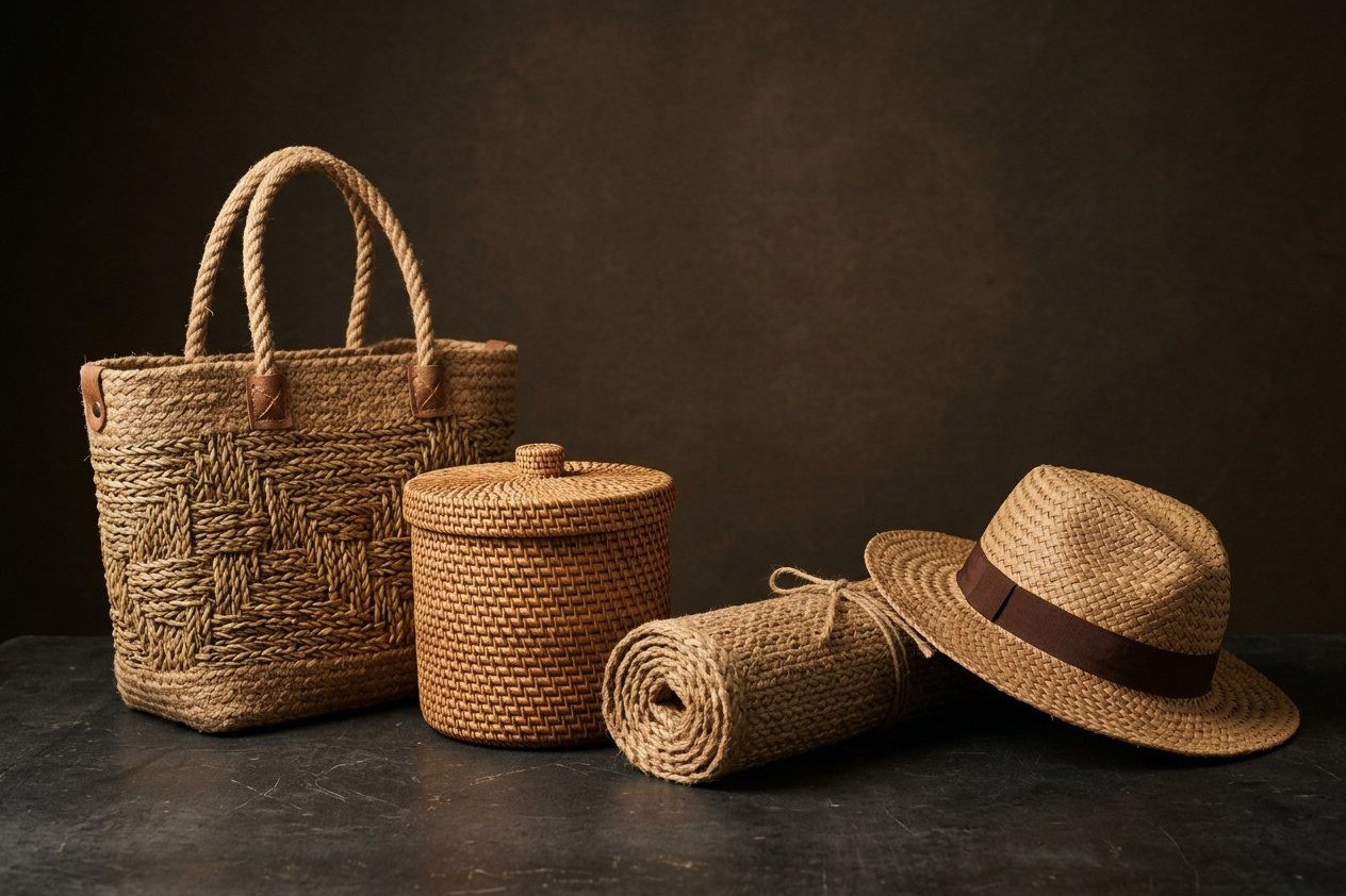 Woven collection from Borneo, complete view