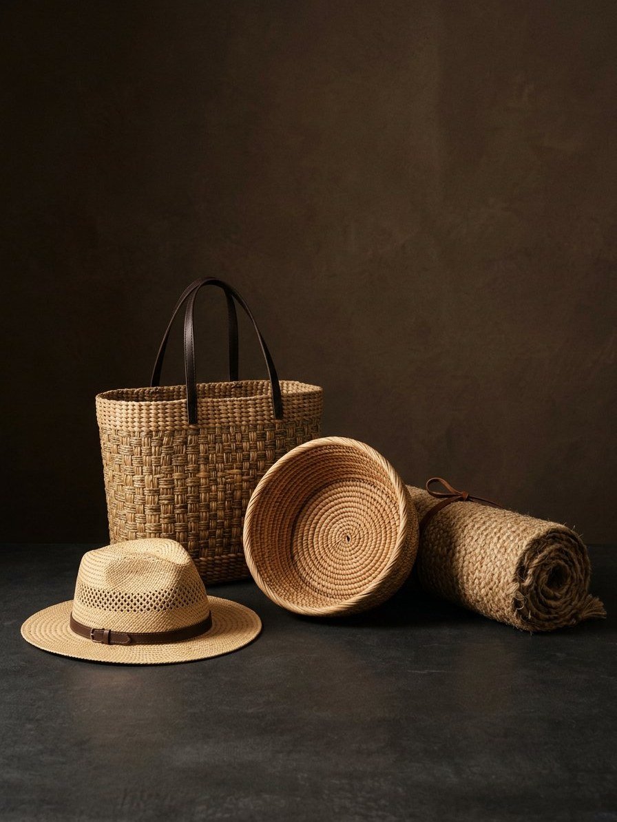 Woven collection from Borneo, complete view